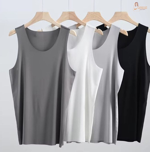 Débardeur de sport pour homme de haute qualité, personnalisé, col rond, sans manches, tricoté, respirant, 100% coton, léger, pour la course à pied et la salle de sport - Product Image 1