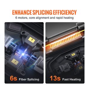 Giuntatrice a Fusione per Fibra Ottica con Allineamento del Nucleo, 6 Motori, LCD da 5 Pollici, Riscaldamento in 13 Secondi - per Giunzione di Fibre Ottiche SC/APC di Tipo SM - Product Image 2