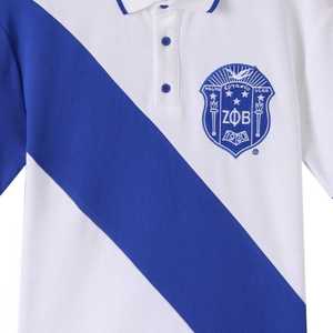 เสื้อโปโลเซต้า ฟี เบต้า พรีเมียม 20 สีน้ำเงิน ปักลายตัวอักษรกรีกสีขาว เสื้อโปโลผู้หญิง สวมใส่สบาย ทันสมัย - Product Image 6