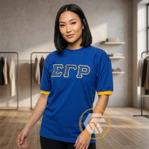 เสื้อยืดชมรมนักศึกษาหญิง GREEK TREASURES Sigma Gamma Rho ขายส่ง ผ้าฝ้ายเจอร์ซีย์ 100% คอกลม แขนครึ่ง ปักลาย สำหรับฤดูร้อน - Product Image 5