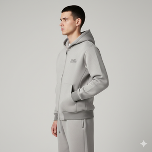 Conjunto de Sudadera con Capucha y Pantalones Deportivos con Pedrería, Ecológico, Tallas Grandes, Personalizado, de la Marca Ranzia Industry, Fabricante Mayorista de Ropa Urbana - Product Image 2