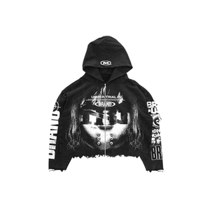 Sudadera con Capucha Personalizada al por Mayor, Estilo Desgastado, Corte Regular para Hombre, 100% Algodón, Felpa Francesa Transpirable, Impresión en Relieve de Goma en la Parte Delantera - Product Image 2