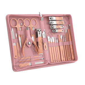 Juego de Herramientas de Manicura de Acero Inoxidable, Kit Completo de Cuidado Personal para el Cuidado de las Uñas, 31 Piezas, Cortaúñas y Set de Pedicura, Rosa Lujoso - Product Image 1