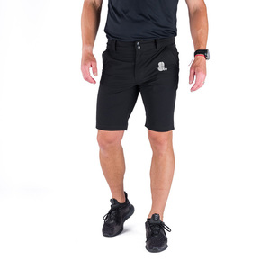 Pantalones Cortos Bermuda Negros para Hombre, Cintura Media, Cierre de Botones, Secado Rápido, Tela Oxford, Estilo Cargo con Bolsillos Delanteros con Logotipo, 180g - Product Image 1