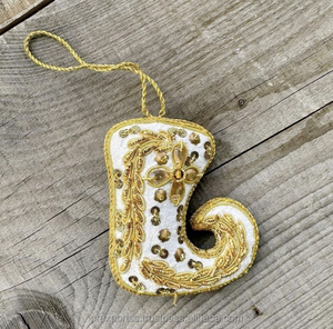 Campana dorada bordada a mano con cuentas de lentejuelas cristiana de moda árbol de Navidad decoración colgante festivo Vacaciones de temporada - Product Image 2