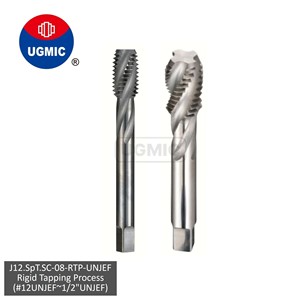 J12.SpT.SC-08-Rigid Tapping Process-#12 1/4" 5/16" 3/8" 7/16" 1/2"-UNJEF <b>Thread</b>- Spiral Flutes- Solid Carbide <b>Taps</b>-JIS Shank - Product Image 1