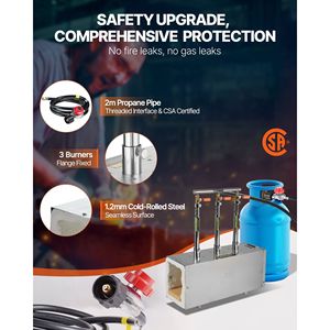 Fucina Portatile a Propano a Grande Capacità con 3 Bruciatori, 2600 Fahrenheit, per la Forgiatura di Utensili e Coltelli, Macchinario per la Lavorazione dei Metalli - Product Image 4