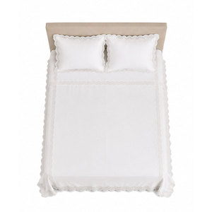 Soft Plain <b>White</b> Bed Sheet Durable Everyday Bedding Set With Smooth Finish For Hotels Resorts And Family Bedrooms - Product Image 6
