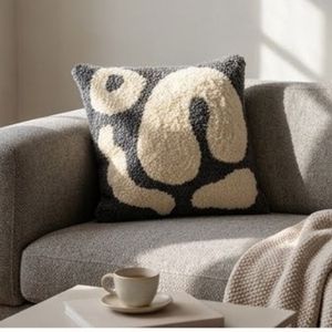 Hot Selling Tufted Square Throw <b>Pillow</b> Geometric Pattern <b>Black</b> Beige Minimalist Design Washable Decorative Cushion - Product Image 5