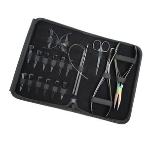 Kit complet d'outils d'installation d'extensions capillaires avec dissolvant de micro-perles, outil à boucles pour cheveux, crochet à cheveux, ciseaux à fils - Product Image 1