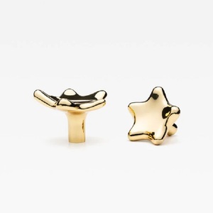 Designer Brass Star Shape Cabinet Knobs Nickel Polished Furniture Drawer <b>Wardrobe</b> Knobs <b>Hardware</b> Modern style - Product Image 2
