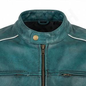 Blouson en cuir homme coupe ajustée style motard mode automne printemps décontracté vintage col montant couleur personnalisable - Product Image 4