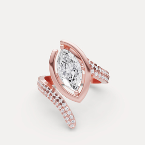 Bague de fiançailles en diamant 14 carats de qualité supérieure, cultivé en laboratoire, élégante et étincelante, bijoux de mariage pour femmes, idéale pour une demande en mariage, en vente - Product Image 4
