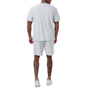 Custom Private logo Casual Sports Two Piece Set High Quality Soft 100% Cotton T-shirt and Shorts Set for Men - Product Image 6