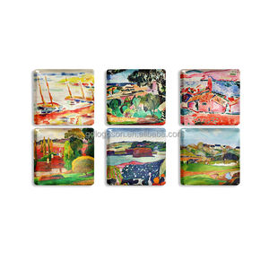 יצרן במחיר סביר יצרן זכוכית עגול חזק מגנטים מקרר חג המולד בהתאמה אישית - Product Image 2