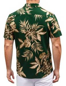Chemise homme à imprimé unique, manches courtes, motif floral tropical, décontractée, boutonnée, colorée, pour l'été - Product Image 5