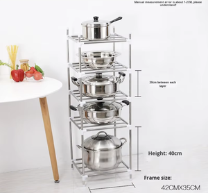 OEM/ODM Vietnam Étagère de rangement mobile multi-niveaux en acier inoxydable pour cuisine et salle de bain, support de lavabo - Product Image 5