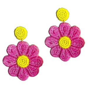 ต่างหูรูปดอกไม้สีเทอร์ควอยส์ดีไซน์หรูหราประดับลูกปัดด้วยแสงแดดงานแฮนด์เมดสไตล์แฟชั่นแบบประณีต - Product Image 4