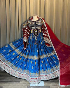 Wholesale Rate Custom Colors & Sizes Afghani Lace Floor-Length Long Sleeve Vintage <b>Wedding</b> Dress OEM Services Afghan Kuchi Dress - Product Image 3