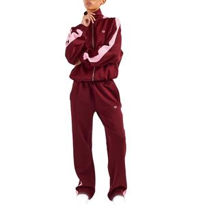 Ensemble de survêtement deux pièces pour femmes, veste zippée et pantalon de jogging, tenue de sport streetwear, vente en gros, exportateur OEM, fournisseur - Product Image 1