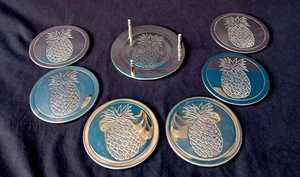 Engraved Heat Resistant Classic Modern Luxury Metal <b>Coaster</b> Set Holder <b>Silver</b> Plated Customizable Multi-functional Wedding Party - Product Image 2