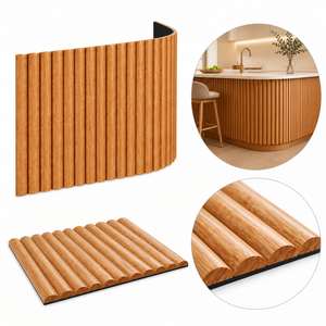 แผ่นไม้แท้แบบยืดหยุ่นสำหรับตู้ครัว ดีไซน์โค้งรับสั่งทำ OEM ODM - Product Image 1