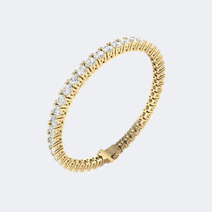 8.00 Carat Lab Grown E Color Round Brilliant Diamond Prong-<b>Set</b> Line Bracelet in 9K <b>Gold</b> IGI Certified Luxury Jewelry - Product Image 4