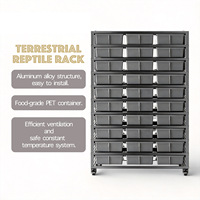 Fournitures pour reptiles et amphibiens : Rack à serpents noir transparent avec côtés ventilés pour une tenue sécurisée des reptiles et des serpents