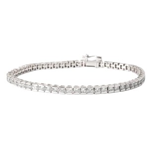Wholesale DEF Color VS VVS Clarity 10K 14K 18K <b>Solid</b> <b>Gold</b> Round Lab Grown Diamond Tennis Bracelet Half Bezel Wedding Bracelet - Product Image 3