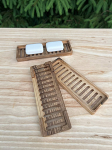 Custom Handmade <b>Wooden</b> Soap Dish Holder | Natural Wood <b>Bathroom</b> Soap Tray with Drain Slots & Durable Finish - Product Image 2