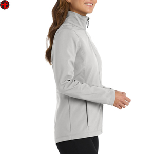 Veste softshell pour femme, col montant, fermeture éclair intégrale, coupe-vent, respirante, vêtement d'extérieur pour l'hiver, logo personnalisé, veste imperméable pour femme - Product Image 3