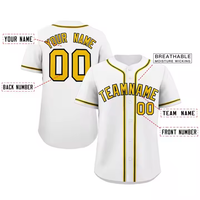 Maillot de baseball personnalisé unisexe pour adulte, manches courtes, col en V, anti-humidité, respirant, anti-UV, impression sublimée, uniforme en polyester