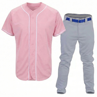 Uniforme de baseball 100% polyester, tissu respirant, léger, coupe confortable, uniforme de baseball unisexe, idéal pour les vêtements de sport
