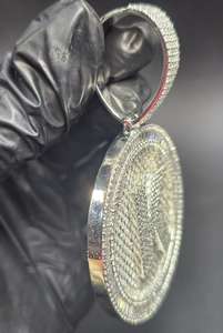 จี้รูปวงกลมแบบกำหนดเอง ประดับเพชร จี้ชื่อแบบกำหนดเอง เงินแท้ 925 จี้โมอิสซาไนต์แบบกำหนดเอง จี้ฮิปฮอป จี้เลขนำโชคแบบกำหนดเอง - Product Image 5