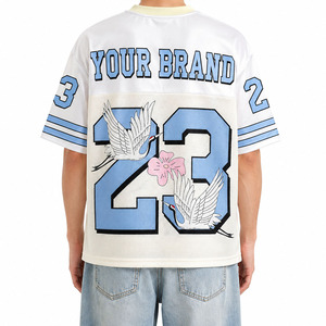 Maillot de football américain surdimensionné à col en V, style rétro personnalisé, inspiré du vintage, unisexe, respirant, fabriqué par un fabricant de vêtements de sport - Product Image 3
