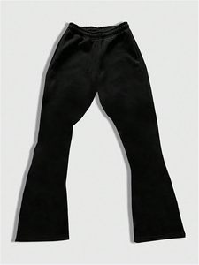 Men's Y2k Graphic Letter Print Stacked <b>Sweatpants</b> Drawstring Bell Bottom <b>Flare</b> Pants with Pockets - Product Image 2