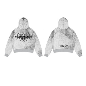 Ensemble sweat à capuche et pantalon évasé pour homme, design personnalisé, impression en relief de haute qualité, streetwear décontracté, molleton 100% coton, délavé à l'acide - Product Image 3