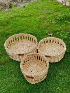Panier de rangement en jacinthe d'eau tressé à la main, organisateur en jonc de mer naturel, corbeille en rotin tressé pour la maison - Product Image 1