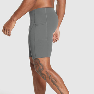 Custom Logo <b>Mens</b> <b>Compression</b> Gym <b>Shorts</b> Elastic Mid Rise Solid Canvas Quick Dry Eco-Friendly Performance <b>Shorts</b> for - Product Image 2