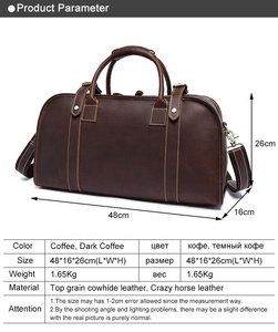 Sac de voyage week-end en cuir au design élégant et durable, sac de sport de qualité supérieure, sacs de voyage en cuir personnalisables avec logo en gros - Product Image 3