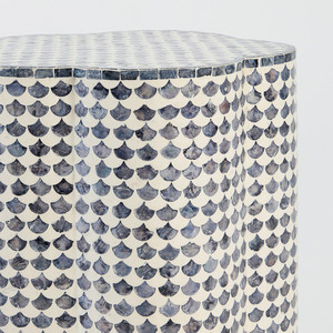 Mother of Pearl <b>Stool</b> Sustainable Handmade Mosaic Side Table Black <b>White</b> Checkered Accent Furniture Wholesale B2B Home Decor MOP - Product Image 3