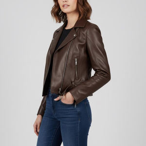 Veste en cuir pour femmes, vêtements d'extérieur, mode hiver, vêtements en cuir pour femmes, veste d'hiver - Product Image 5