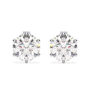 REYES Classic 14K Solid Gold HPHT CVD Lab Grown Diamond Screw <b>Back</b> Stud <b>Earrings</b> For Women Anniversary Wedding Gift Jewelry - Product Image 2