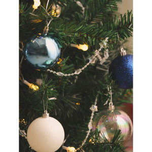 Natale 6 cm palline miste bianche e blu ornamenti albero 6 pz - Product Image 1