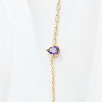 Collier tendance pour femme en laiton plaqué or 14 carats avec pendentif goutte d'eau en cristal CZ à 4 couches, chaîne gourmette, idéal pour les soirées – Nouvelle collection