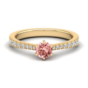 Bague en argent sterling 925 REYES, prix de gros, avec moissanite certifiée GRA, bijoux fins, coupe ronde, pierre précieuse morganite 0,5 carat - Product Image 6