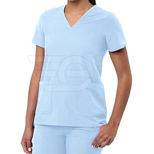 <b>Hospital</b> <b>Scrubs</b> Set Professional Lightweight Breathable Comfortable High Quality Knitted 100% Cotton Medical Uniform for Staff - Product Image 5