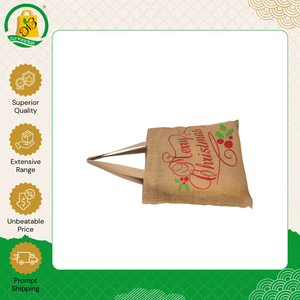 New Stock Arrival Top Quality Women's Jute Shopping <b>Bag</b> with Fashion Christmas Printing and <b>Long</b> Weaved Handle - Product Image 5