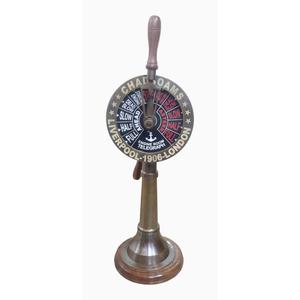 Télégraphe de bateau en laiton de qualité supérieure, finition antique, sur base en bois, objet décoratif de table, idées de cadeaux maritimes - Product Image 1