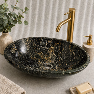 Handmade Luxury Oval Natural Agate Stone Bathroom Sink Vessel Wash <b>Basin</b> 36cm Crysta - Product Image 2